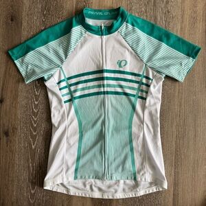 Pearl Izumi Teal and White Cycling Jersey
